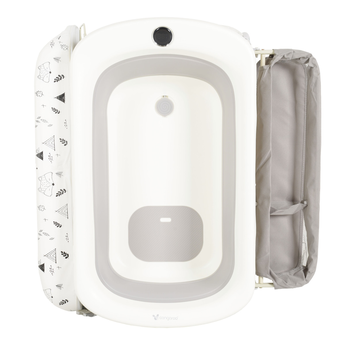 Cangaroo Garda Wit/Grijs 2-in-1 Badje en Luiertafel