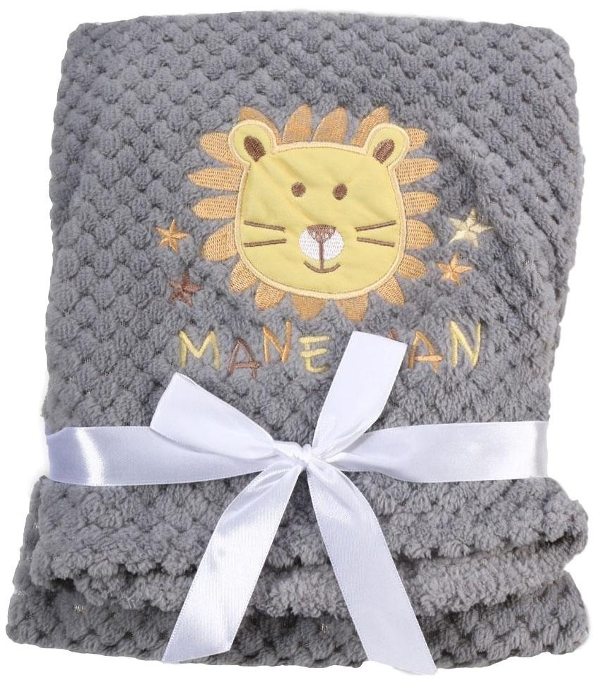 Cangaroo Grijs Freya Leeuw 75 x 105 cm Wiegdeken