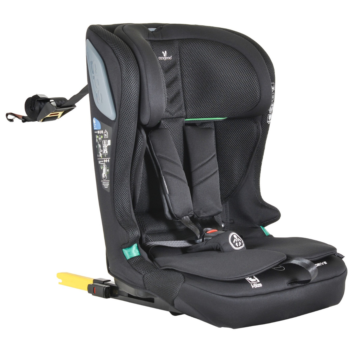 Cangaroo I-Drive Phantom Black 76-150 cm i-Size Autostoel