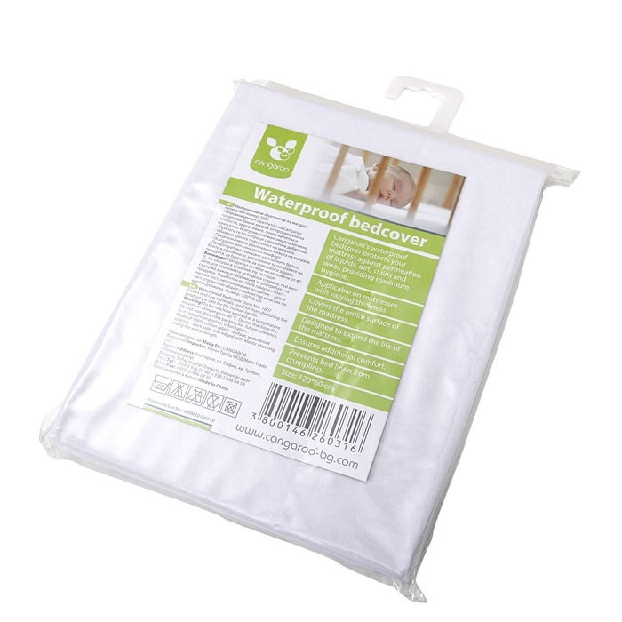 Cangaroo Katoen Wit 60 x 120 cm Waterproof Matrasbeschermer en Hoeslaken