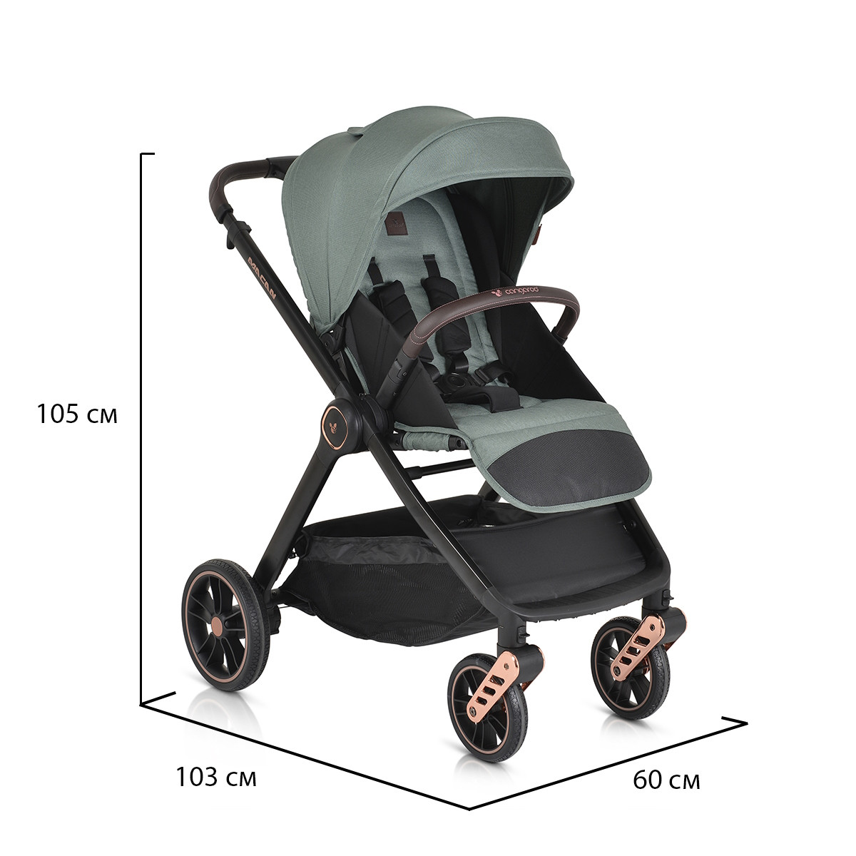 Cangaroo Macan Green 3-in-1 Kinderwagen Incl. i-Size Autostoel