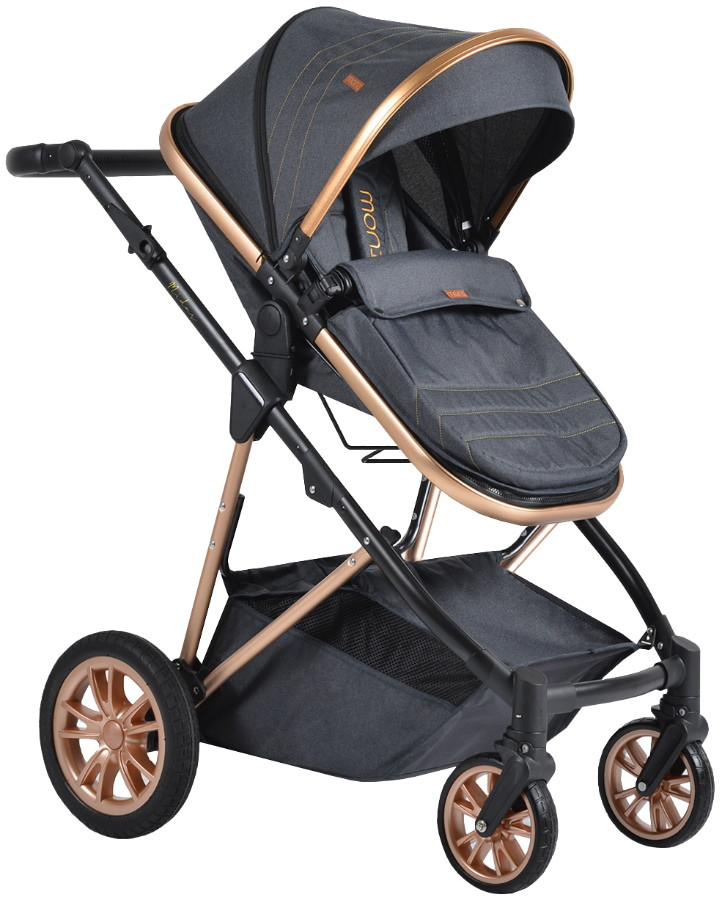 Cangaroo Midas Black 3-in-1 Combi Kinderwagen incl. Autostoel