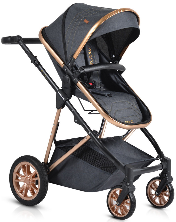 Cangaroo Midas Black 3-in-1 Combi Kinderwagen incl. Autostoel