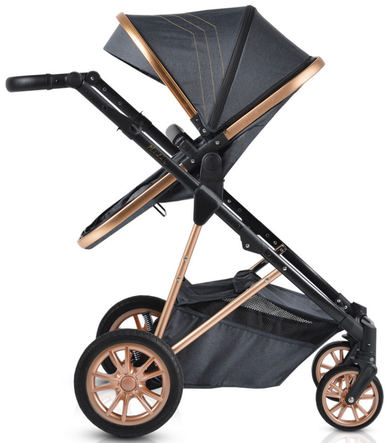 Cangaroo Midas Black 3-in-1 Combi Kinderwagen incl. Autostoel