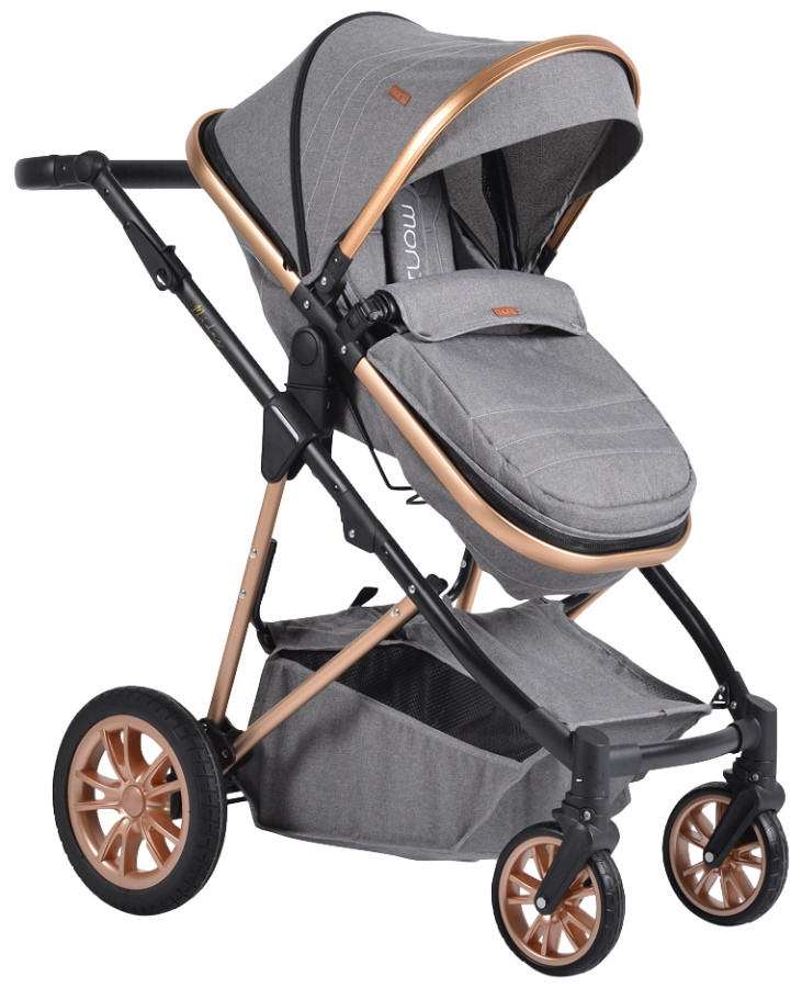 Cangaroo Midas Grey 3-in-1 Combi Kinderwagen incl. i-Size Autostoel