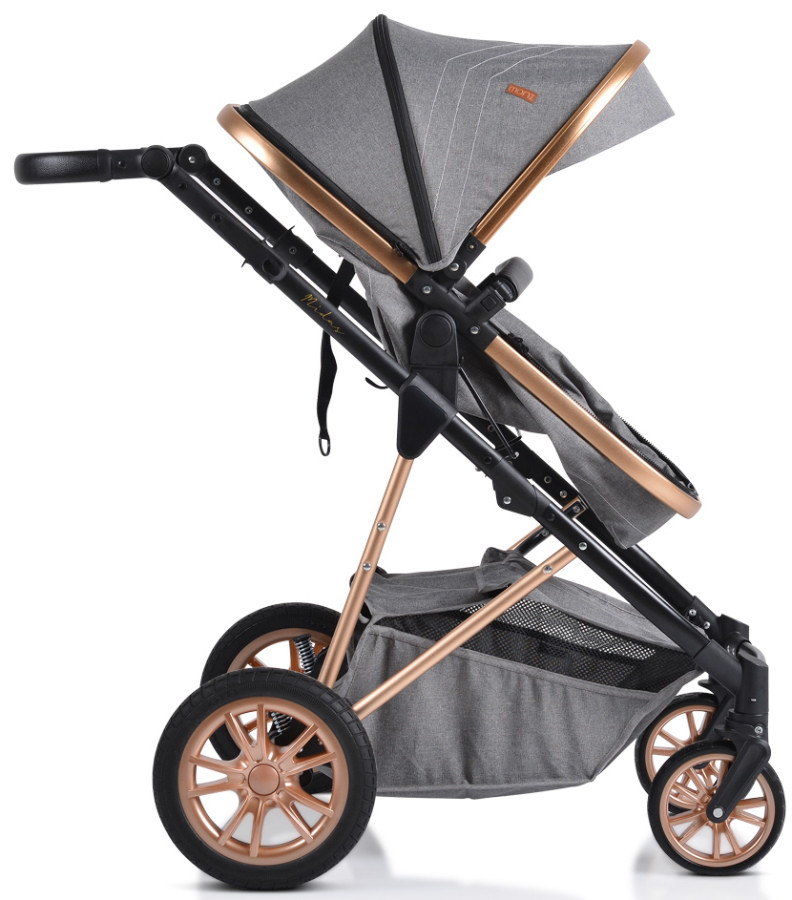 Cangaroo Midas Grey 3-in-1 Combi Kinderwagen incl. i-Size Autostoel