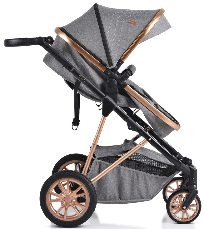 Cangaroo Midas Grey 3-in-1 Combi Kinderwagen incl. i-Size Autostoel