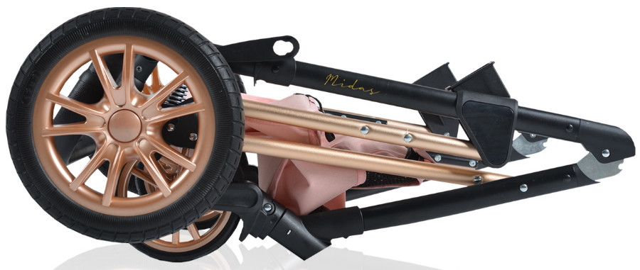 Cangaroo Midas Pink 3-in-1 Combi Kinderwagen incl. Autostoel
