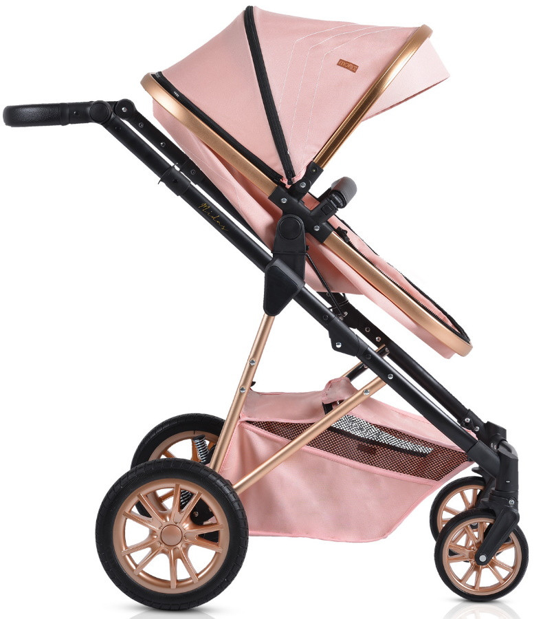 Cangaroo Midas Pink 3-in-1 Combi Kinderwagen incl. Autostoel