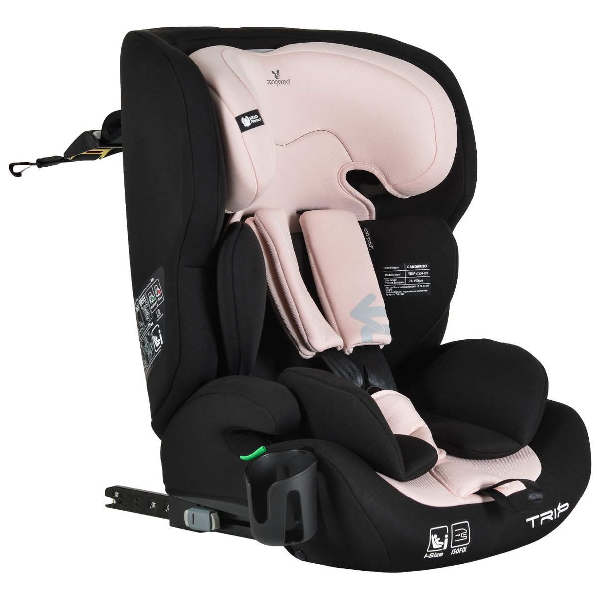 Cangaroo Trip Baby Pink 76-150 cm i-Size Autostoel