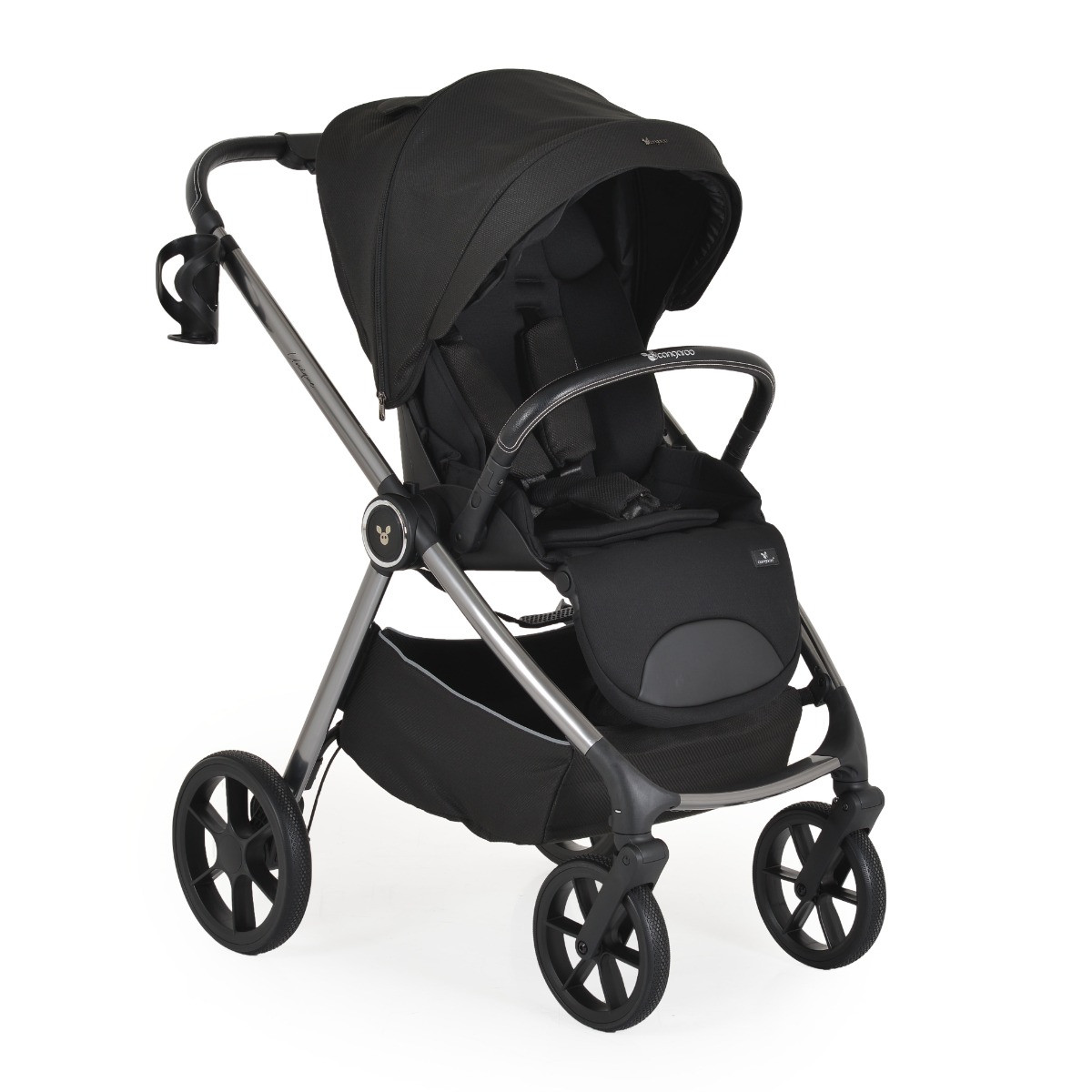 Cangaroo Unique Carbon Black 3-in-1 Kinderwagen incl. i-Size Autostoel