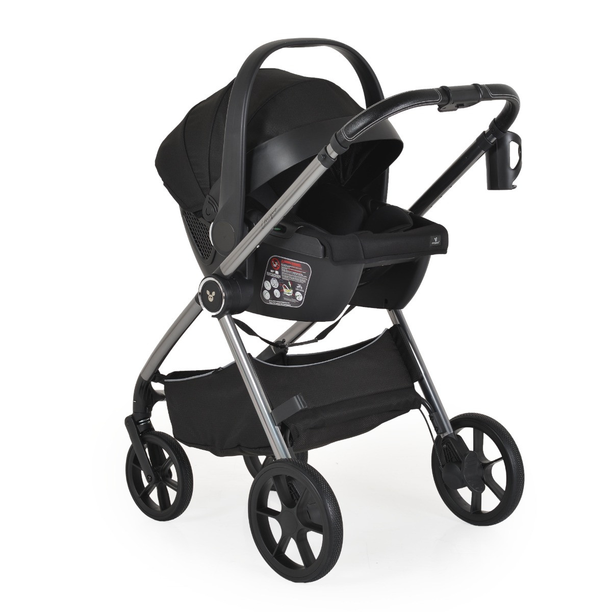 Cangaroo Unique Carbon Black 3-in-1 Kinderwagen incl. i-Size Autostoel