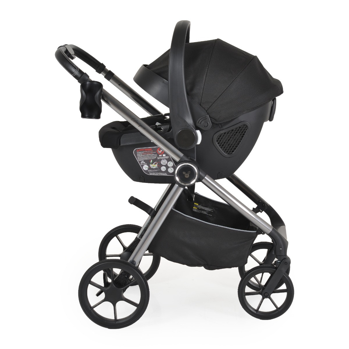 Cangaroo Unique Carbon Black 3-in-1 Kinderwagen incl. i-Size Autostoel