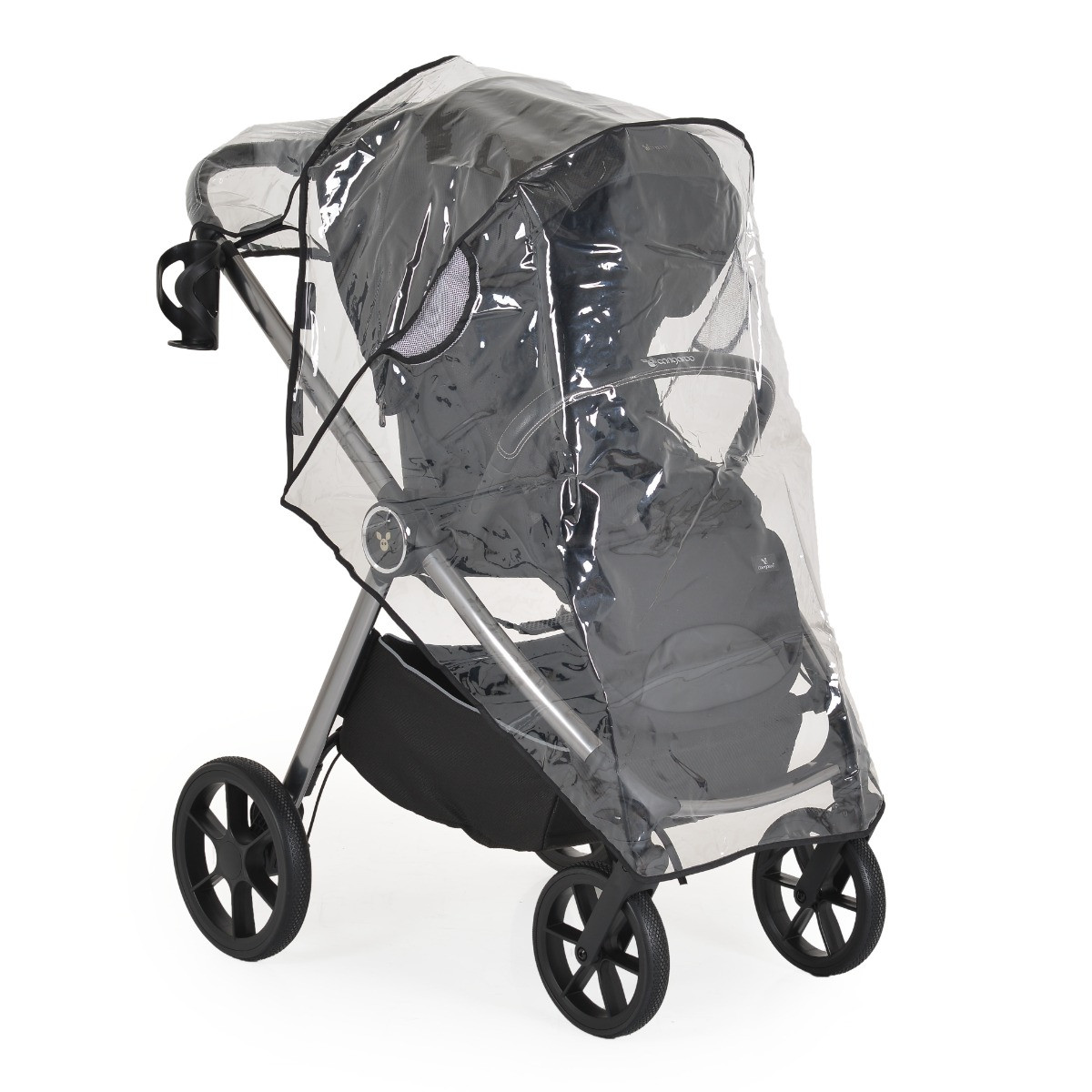 Cangaroo Unique Carbon Black 3-in-1 Kinderwagen incl. i-Size Autostoel