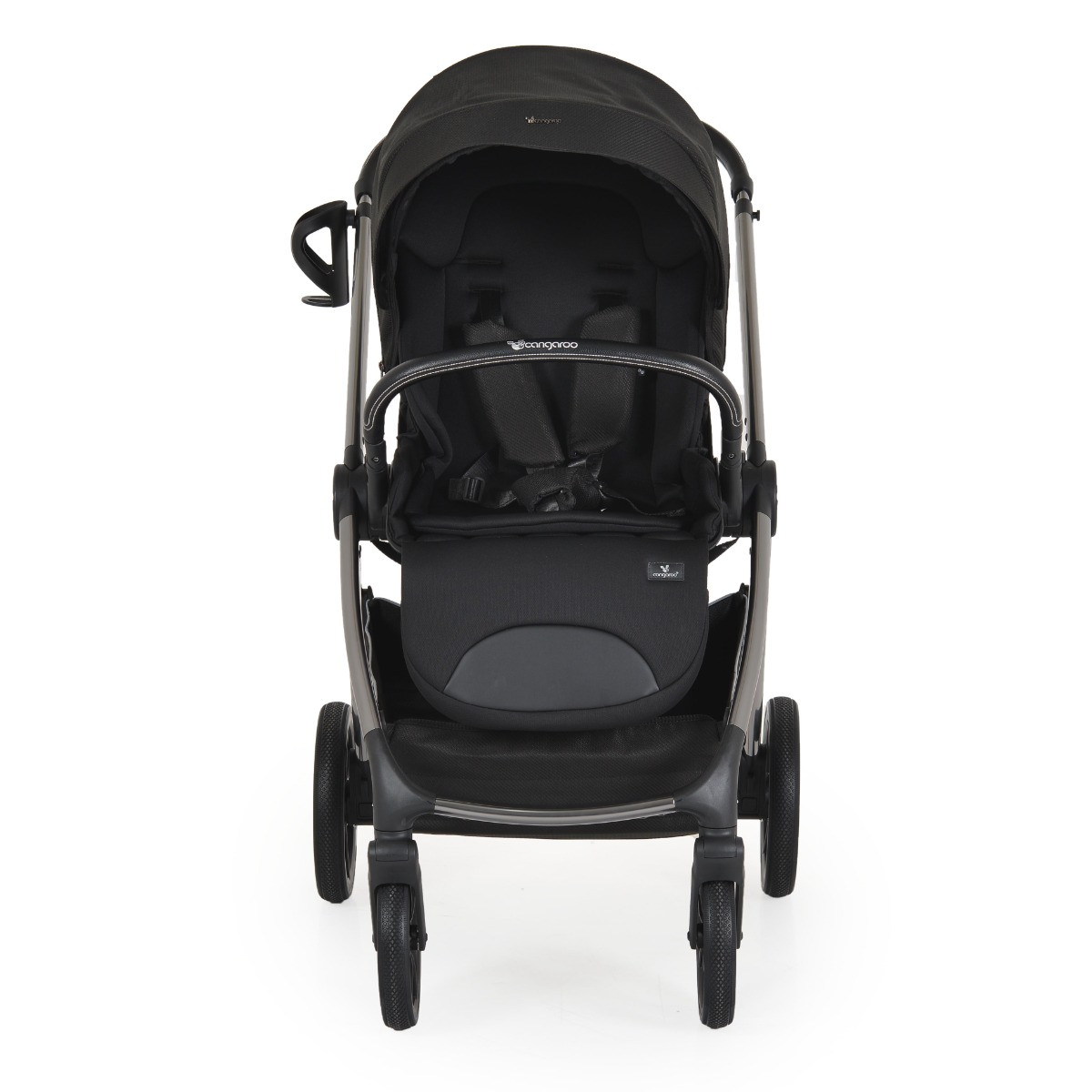 Cangaroo Unique Carbon Black 3-in-1 Kinderwagen incl. i-Size Autostoel