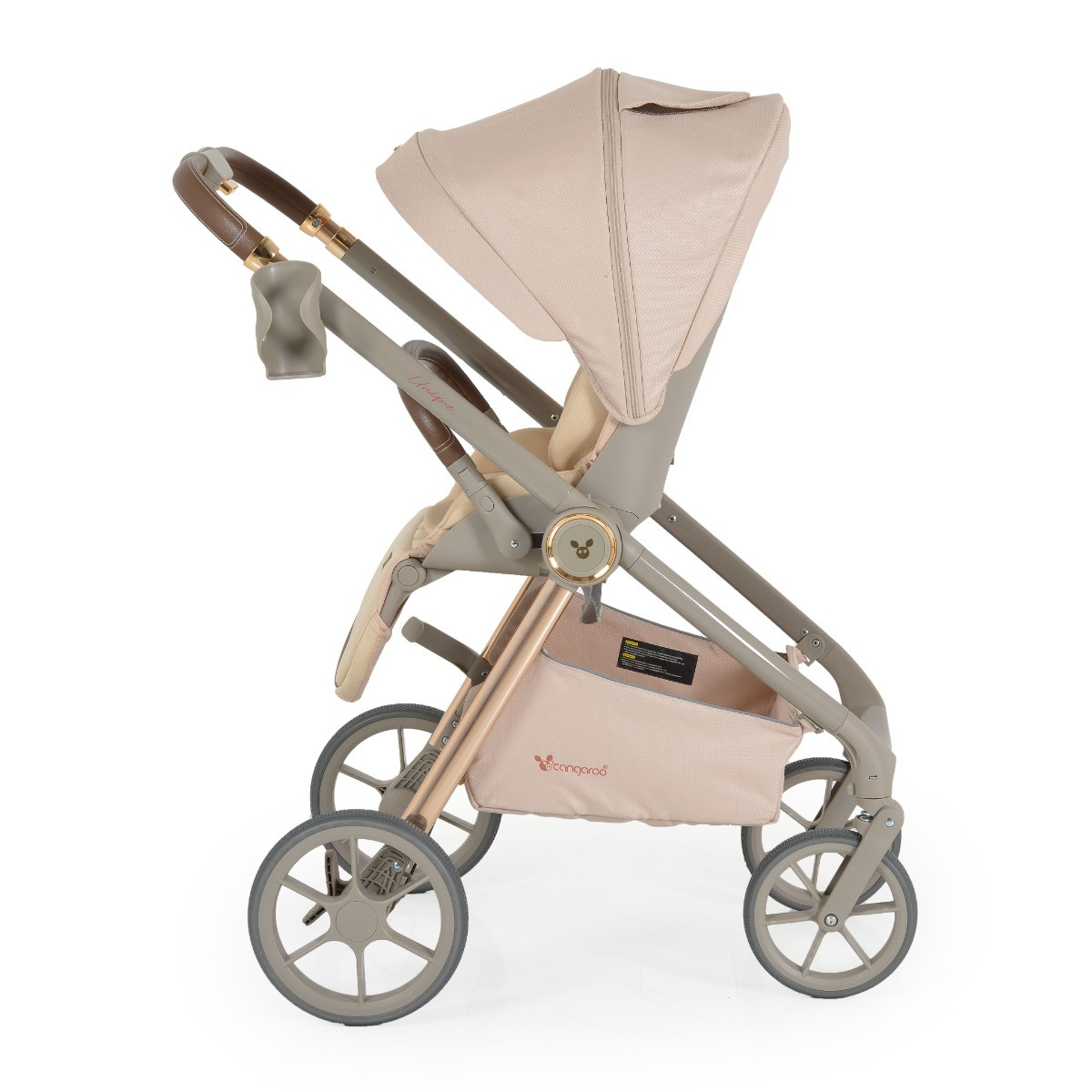 Cangaroo Unique Macadamia Beige 3-in-1 Kinderwagen incl. i-Size Autostoel