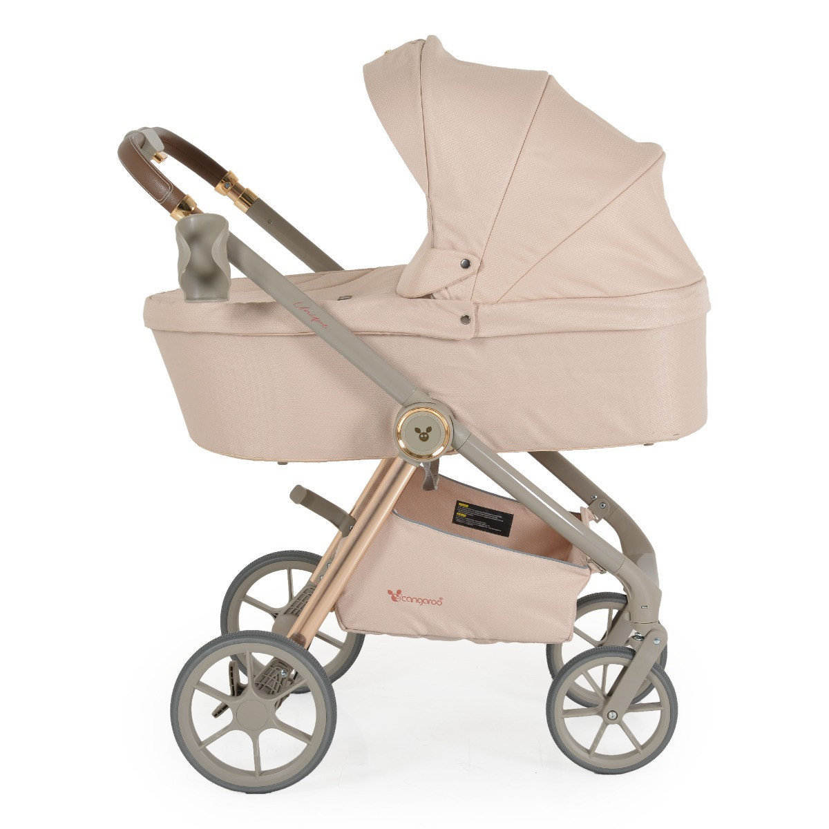Cangaroo Unique Macadamia Beige 3-in-1 Kinderwagen incl. i-Size Autostoel