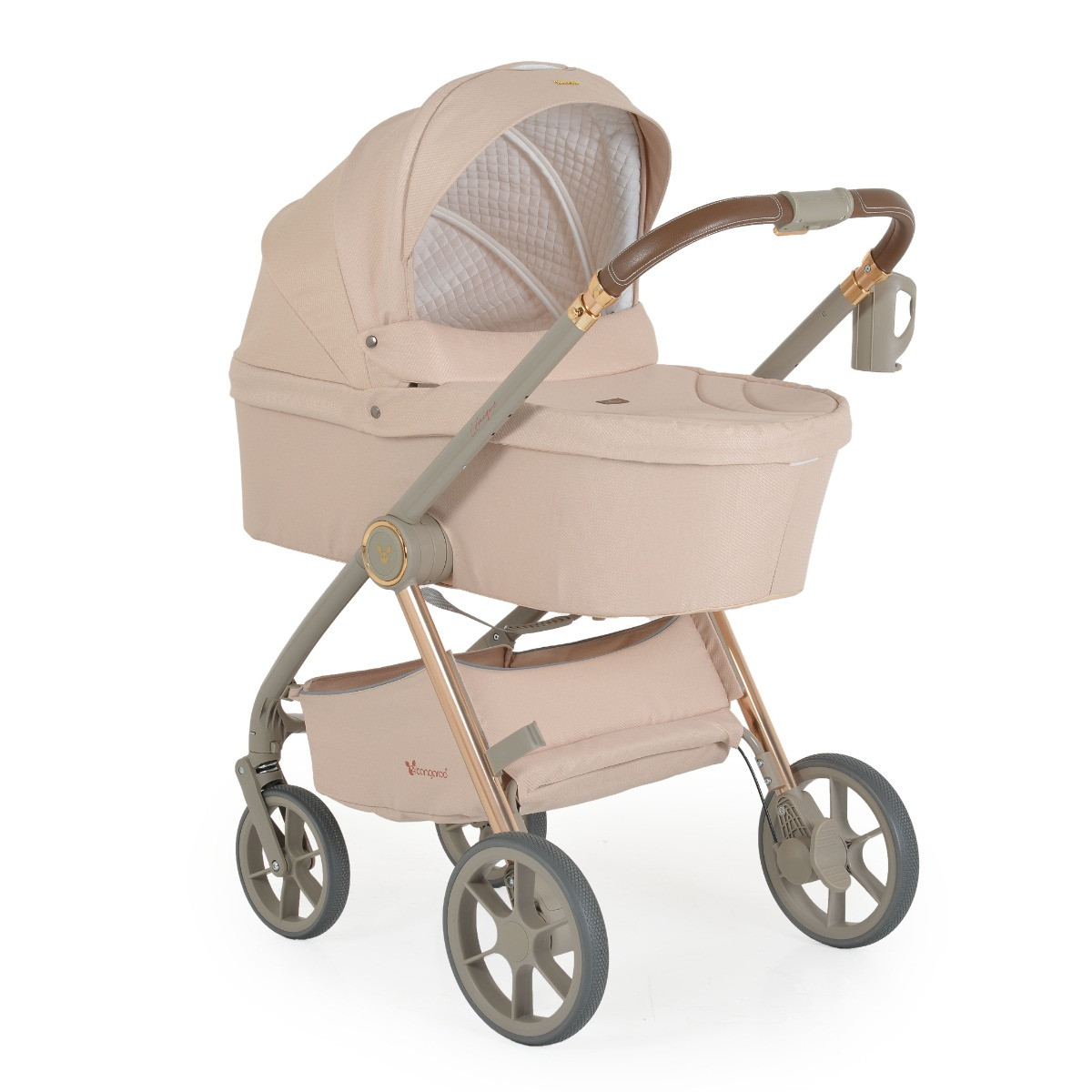Cangaroo Unique Macadamia Beige 3-in-1 Kinderwagen incl. i-Size Autostoel