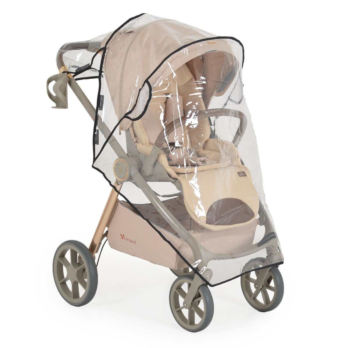 Cangaroo Unique Macadamia Beige 3-in-1 Kinderwagen incl. i-Size Autostoel