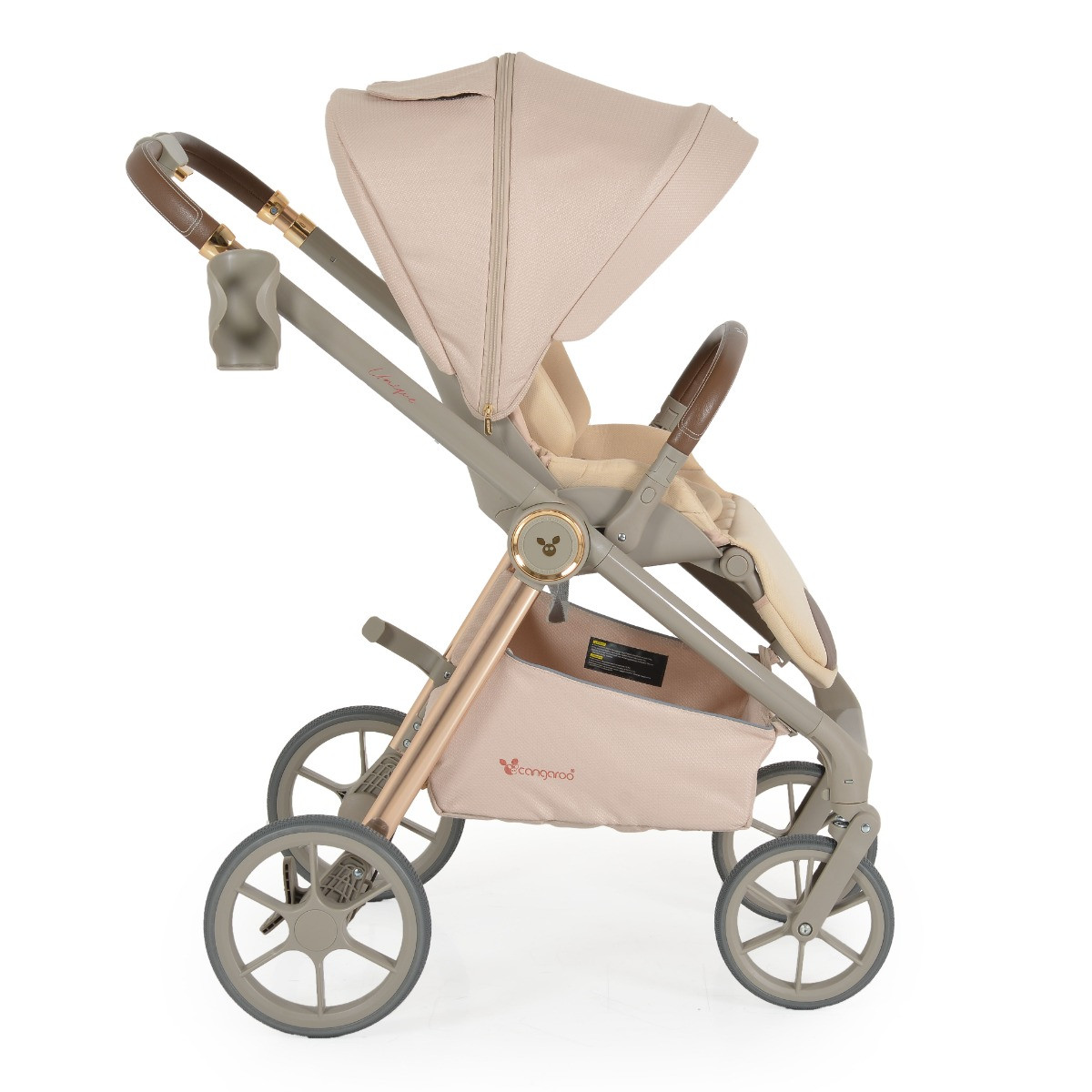 Cangaroo Unique Macadamia Beige 3-in-1 Kinderwagen incl. i-Size Autostoel