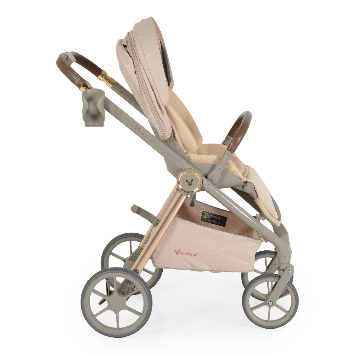 Cangaroo Unique Macadamia Beige 3-in-1 Kinderwagen incl. i-Size Autostoel