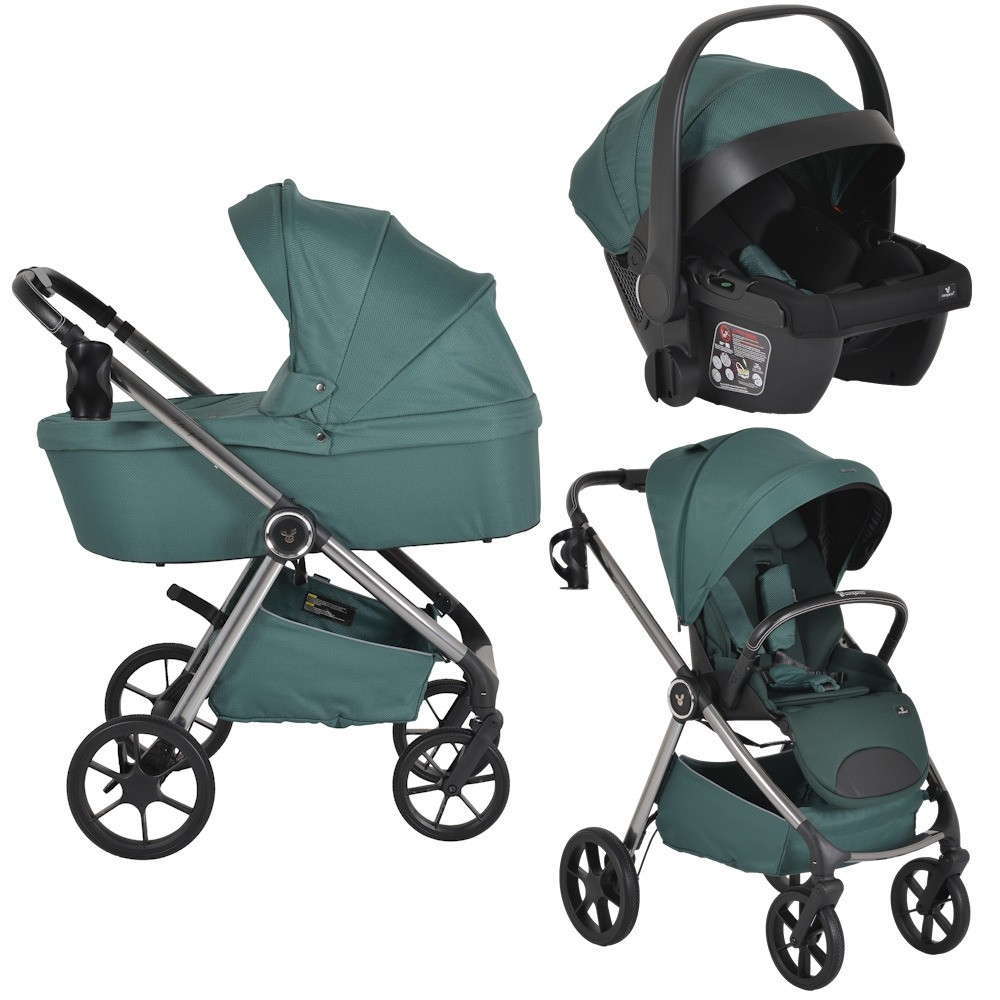 Cangaroo Unique Pine Green 3-in-1 Kinderwagen incl. i-Size Autostoel