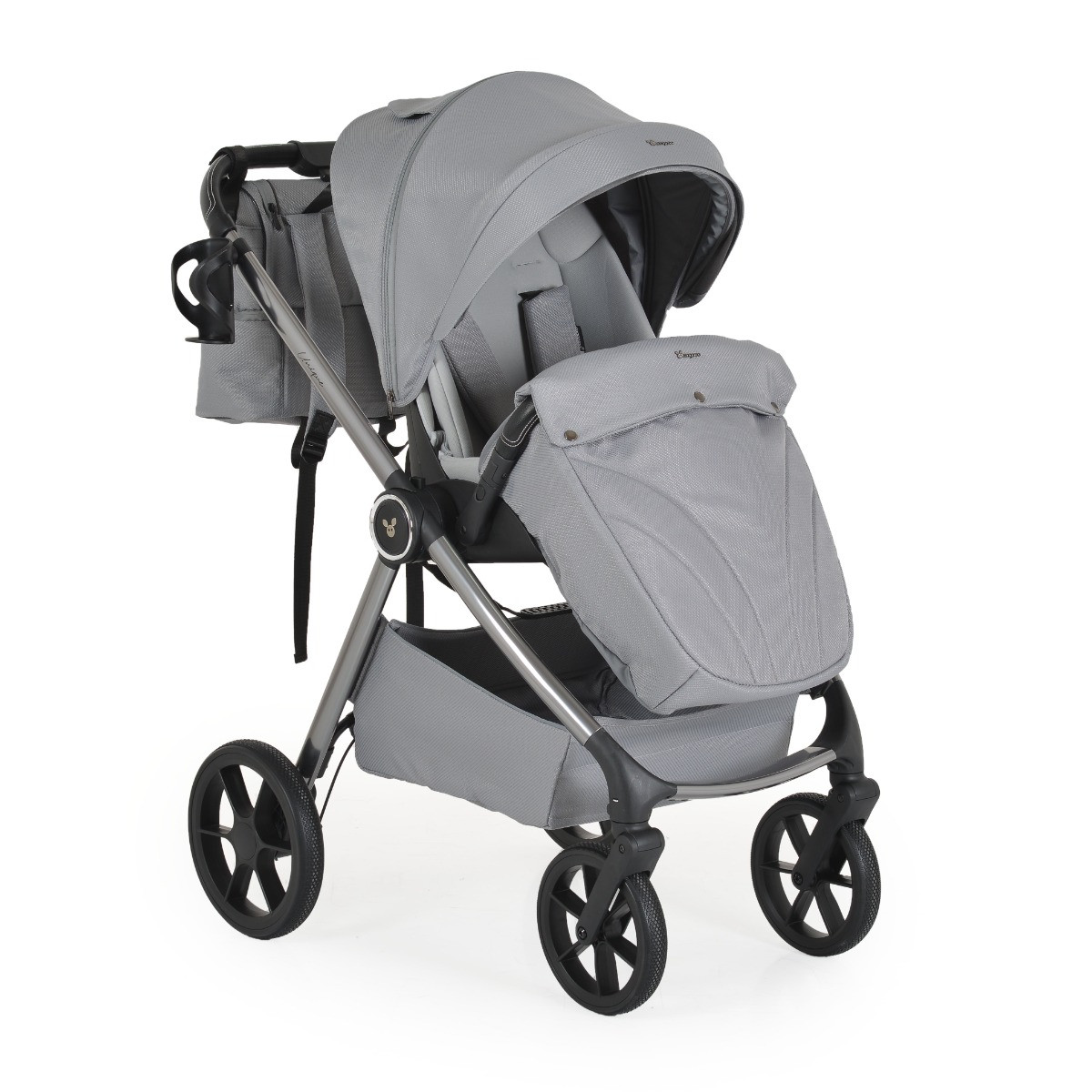 Cangaroo Unique Silver Cloud 3-in-1 Kinderwagen incl. i-Size Autostoel