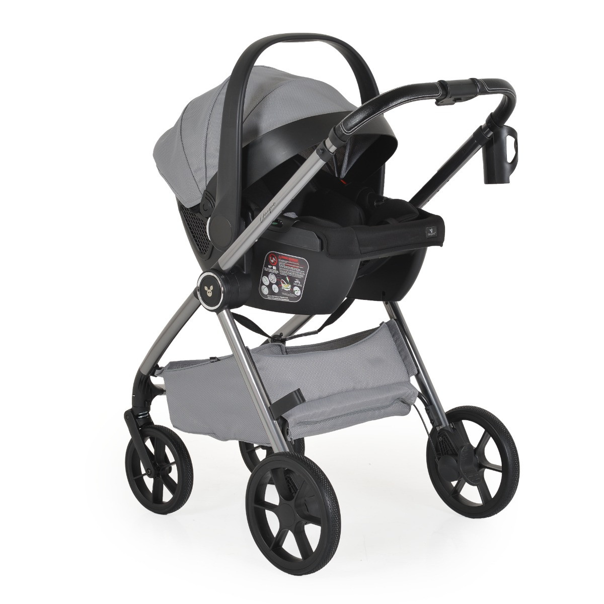 Cangaroo Unique Silver Cloud 3-in-1 Kinderwagen incl. i-Size Autostoel