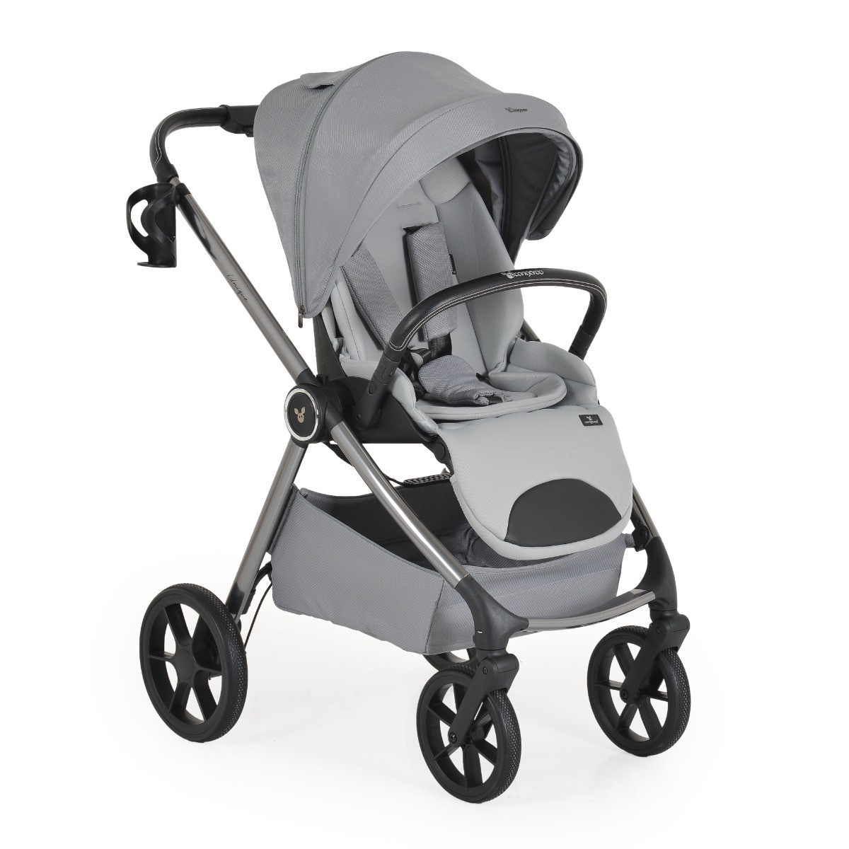 Cangaroo Unique Silver Cloud 3-in-1 Kinderwagen incl. i-Size Autostoel