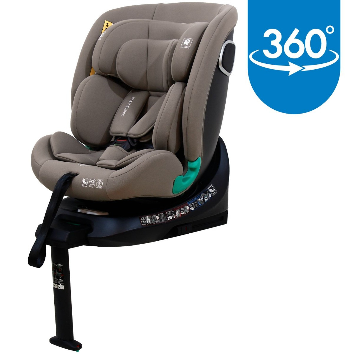 MamaLoes Demian Taupe 40-150 cm 360° i-Size Autostoel