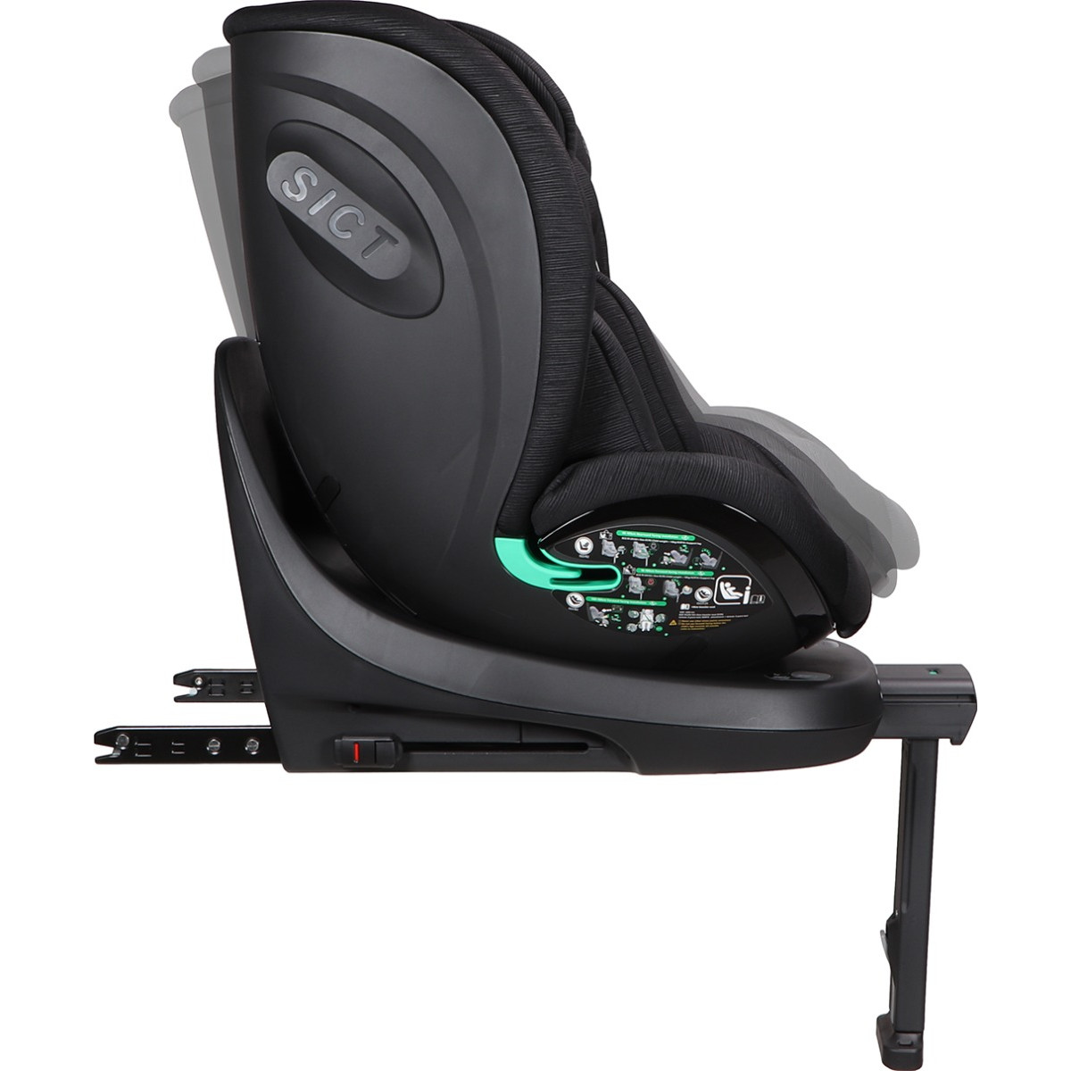 Ding Fynn Black 40-150 cm 360° i-Size Autostoel