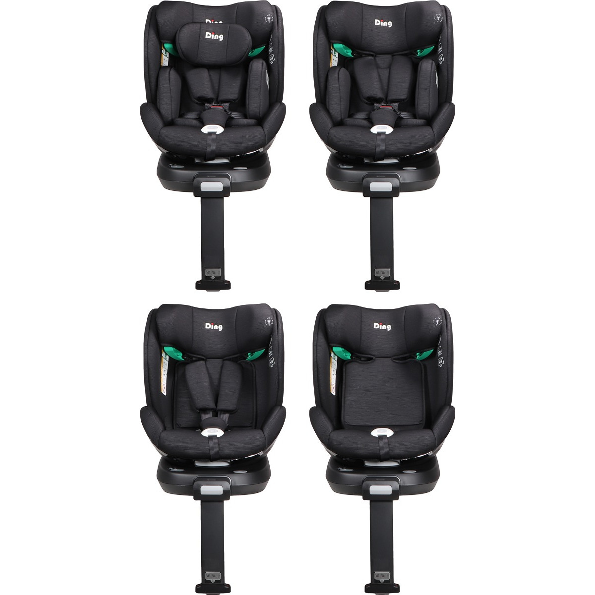 Ding Fynn Black 40-150 cm 360° i-Size Autostoel