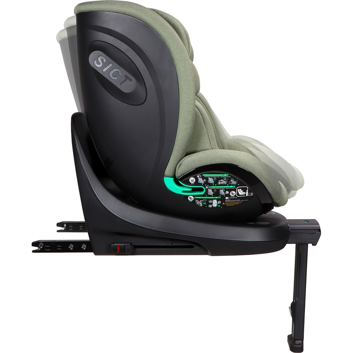 Ding Fynn Forest Green 40-150 cm 360° i-Size Autostoel