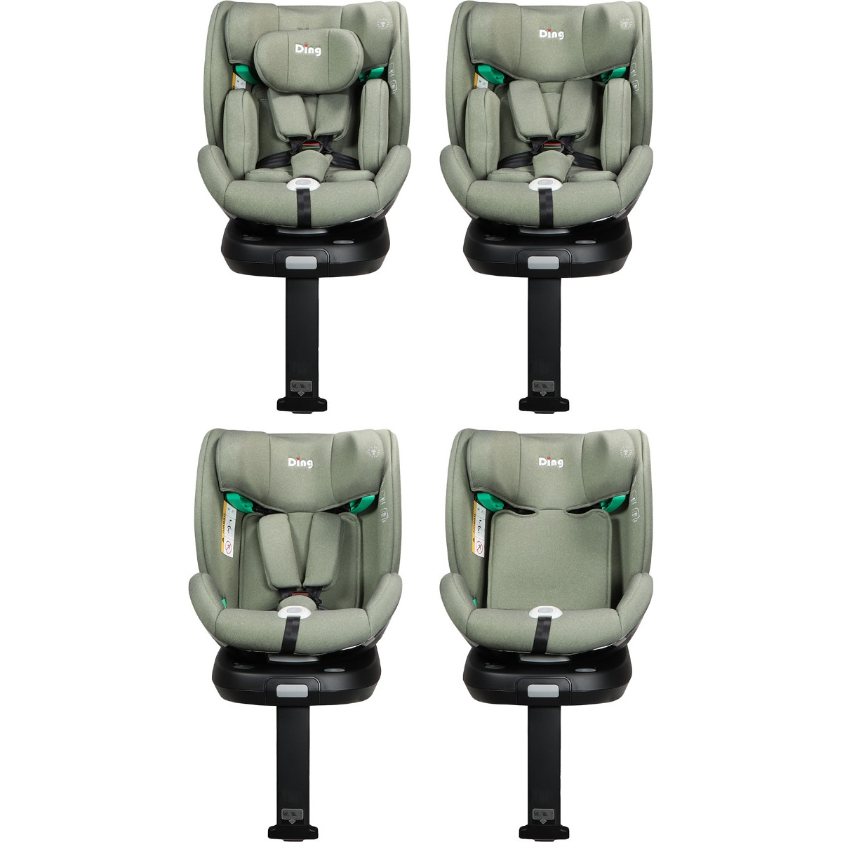 Ding Fynn Forest Green 40-150 cm 360° i-Size Autostoel