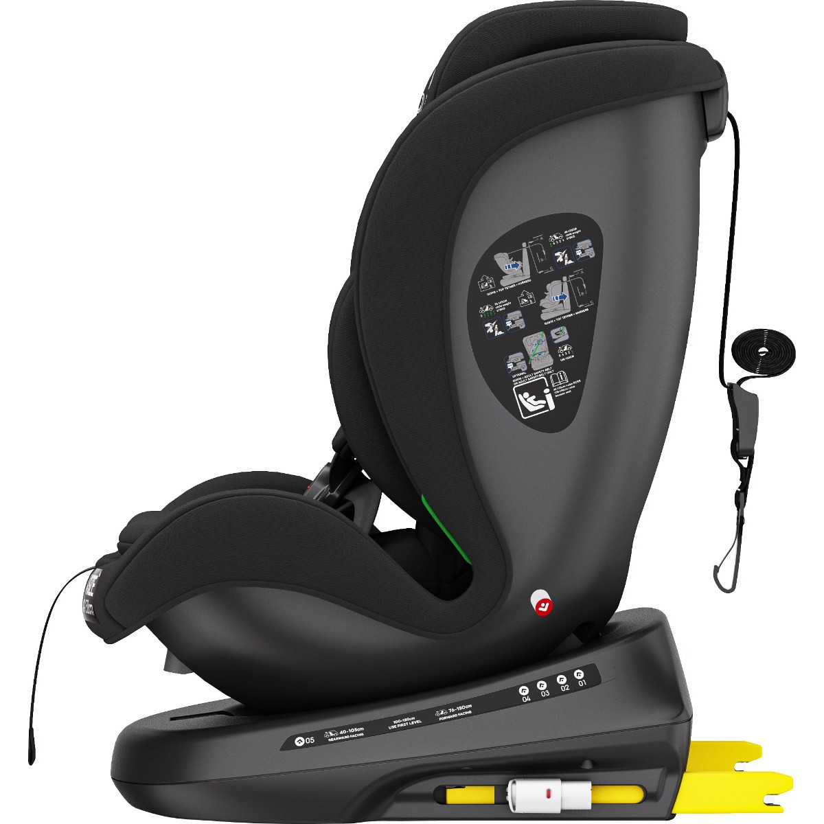 Ding Aiden Black 40-150 cm 360° i-Size Autostoel