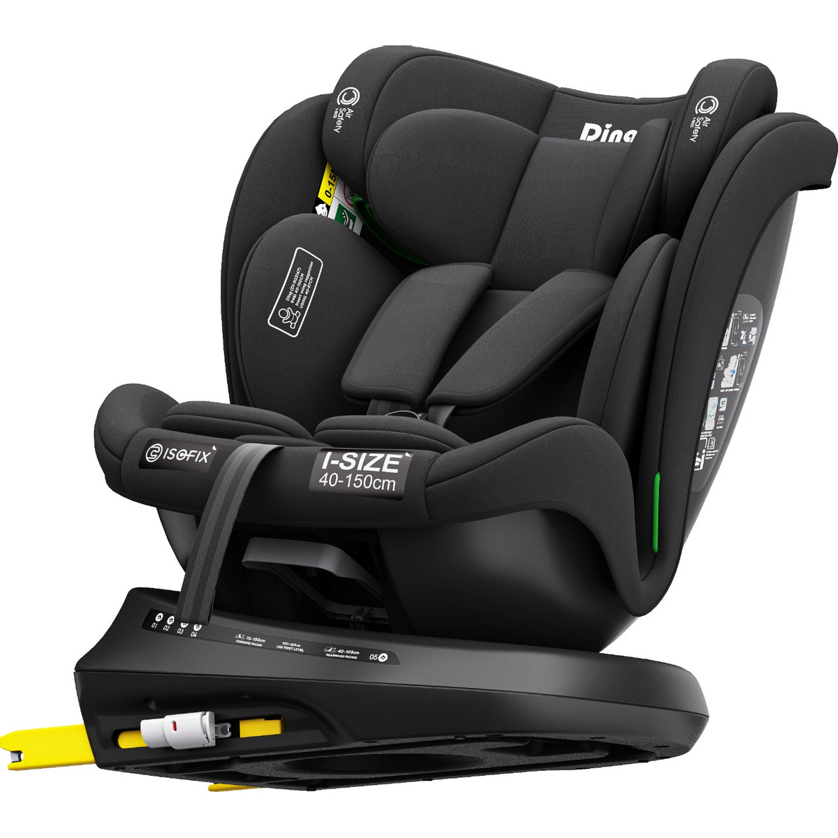 Ding Aiden Black 40-150 cm 360° i-Size Autostoel