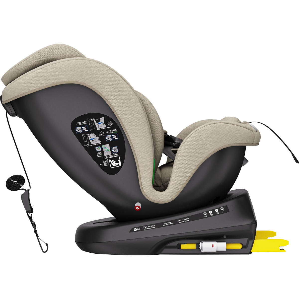 Ding Aiden Sand 40-150 cm 360° i-Size Autostoel