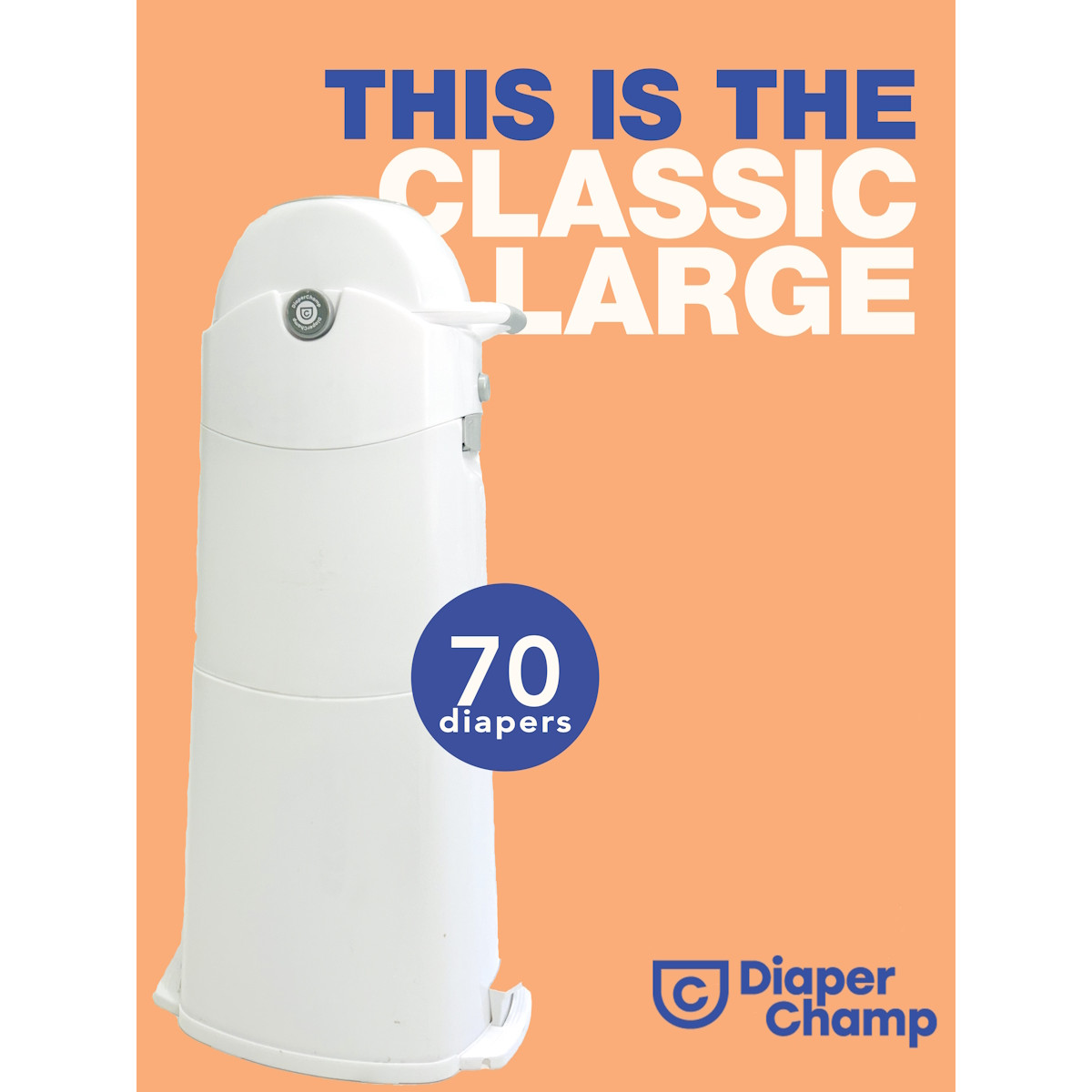 DiaperChamp Classic Large Silver Luieremmer