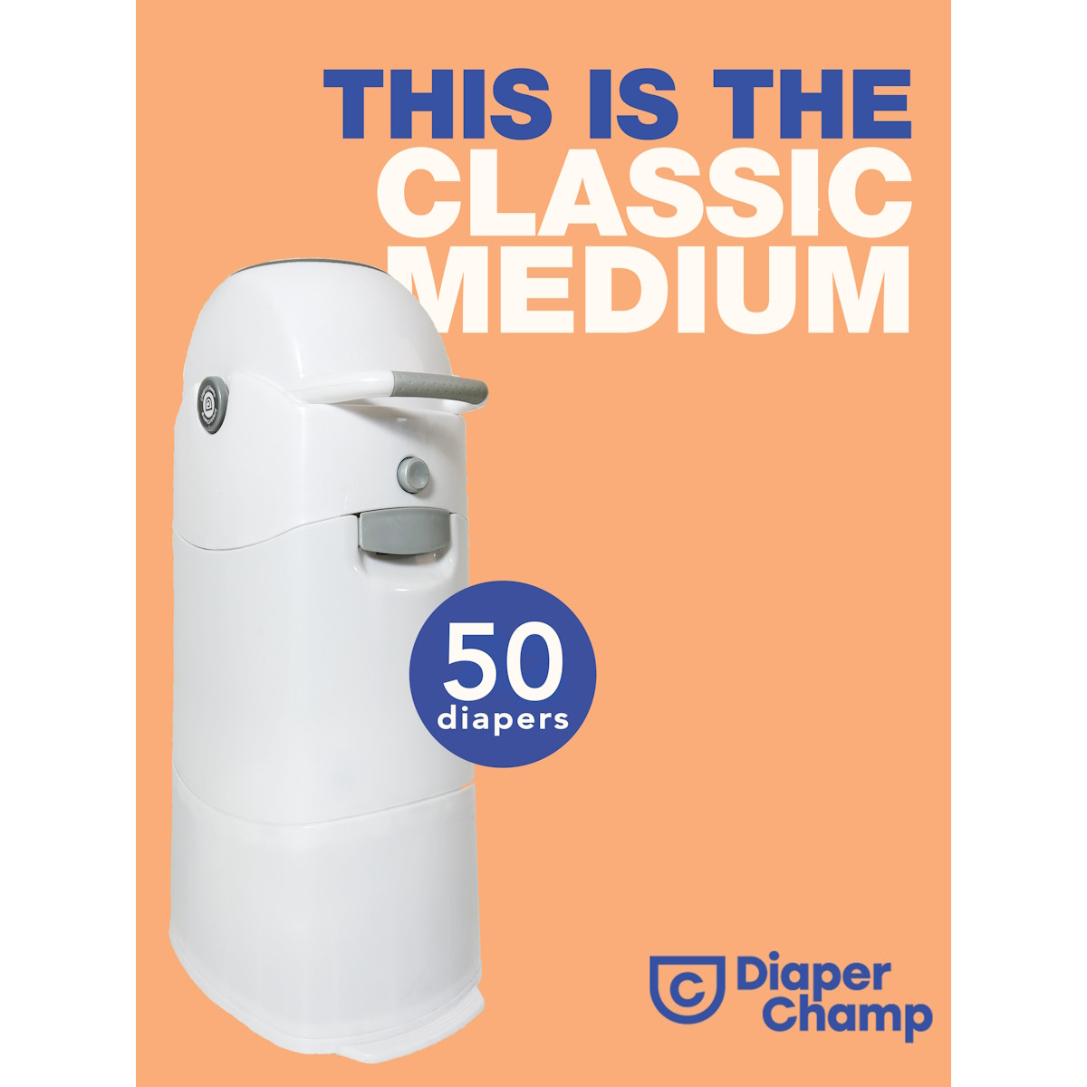 DiaperChamp Classic Medium Silver Luieremmer