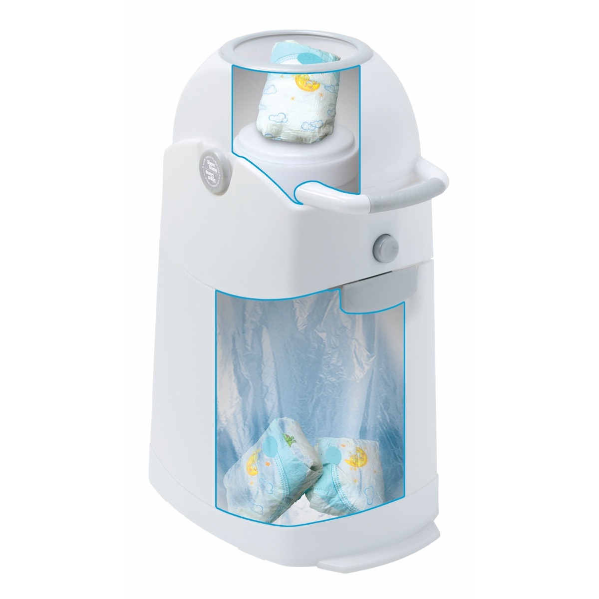 DiaperChamp Classic Large Silver Luieremmer