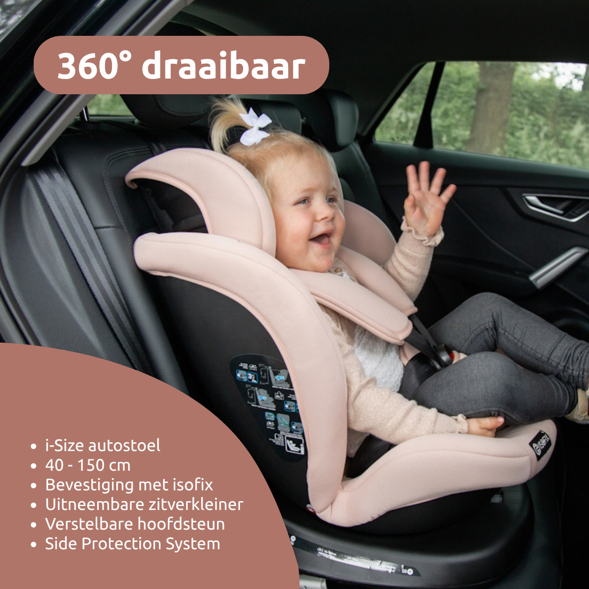 Weekendaanbieding: Ding Aiden Sand 40-150 cm 360° i-Size Autostoel
