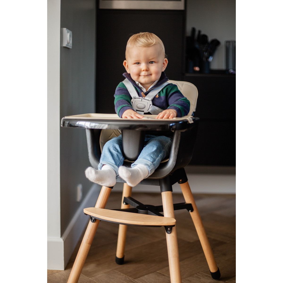 Ding Daily Beige Houten Kinderstoel