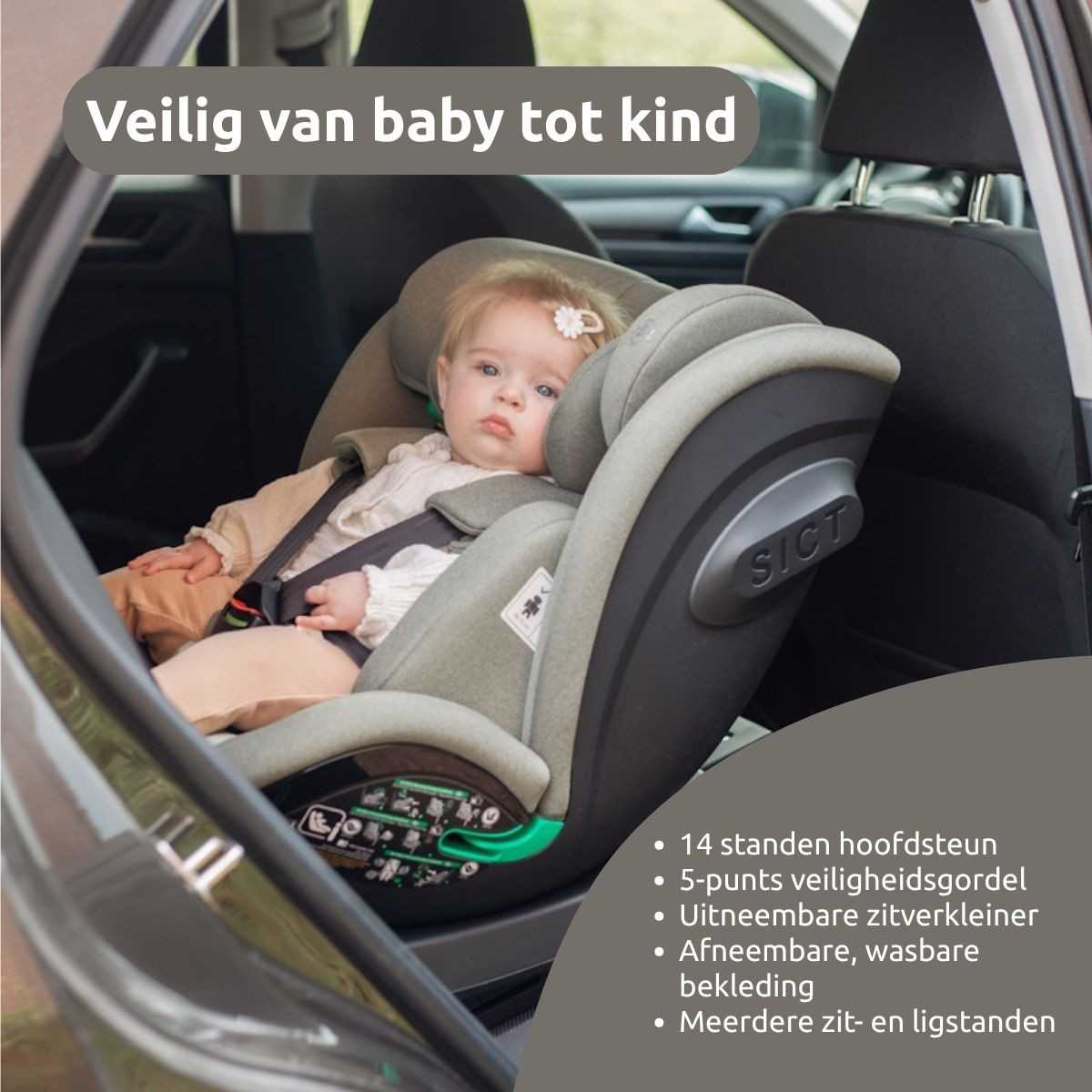 Ding Fynn Grey 40-150 cm 360° i-Size Autostoel
