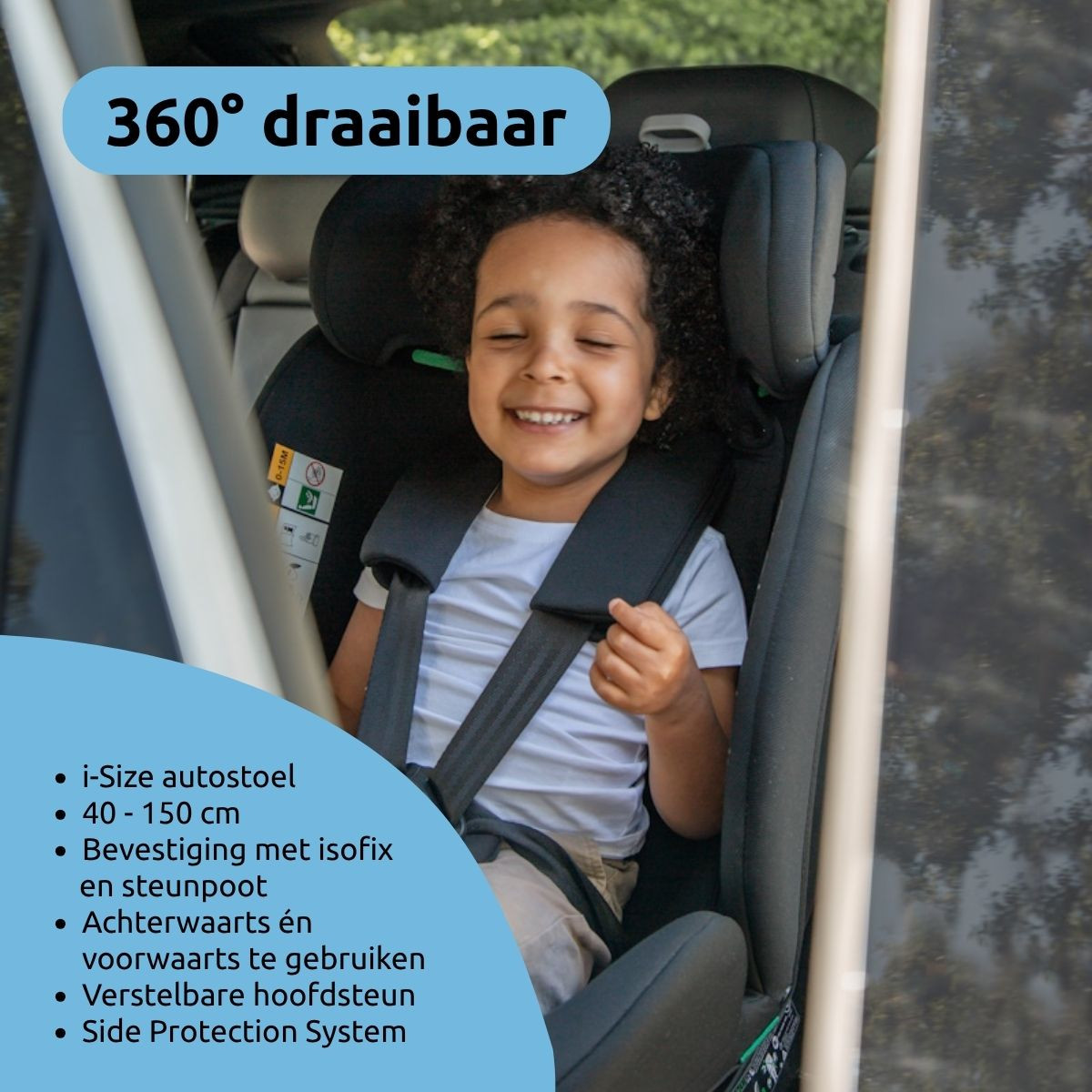 Ding Kai Black 40-150cm 360° i-Size Autostoel