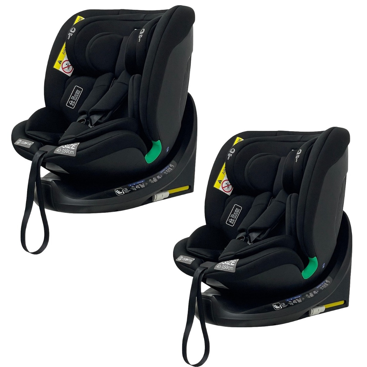 Weekendaanbieding: Ding Mae Black 40-150 cm 360° i-Size Autostoel - Set van 2