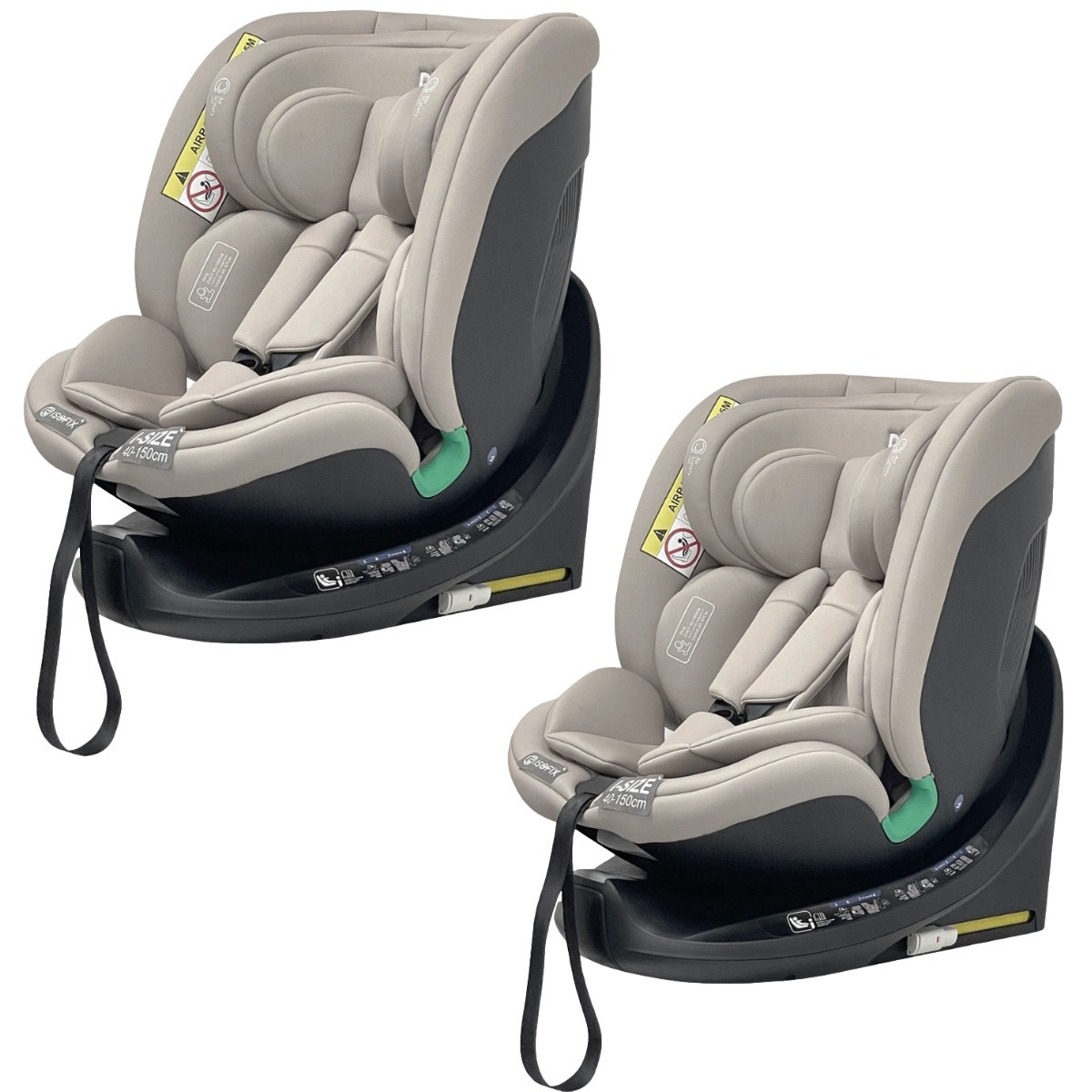 Weekendaanbieding: Ding Mae Taupe 40-150 cm 360° i-Size Autostoel - Set van 2