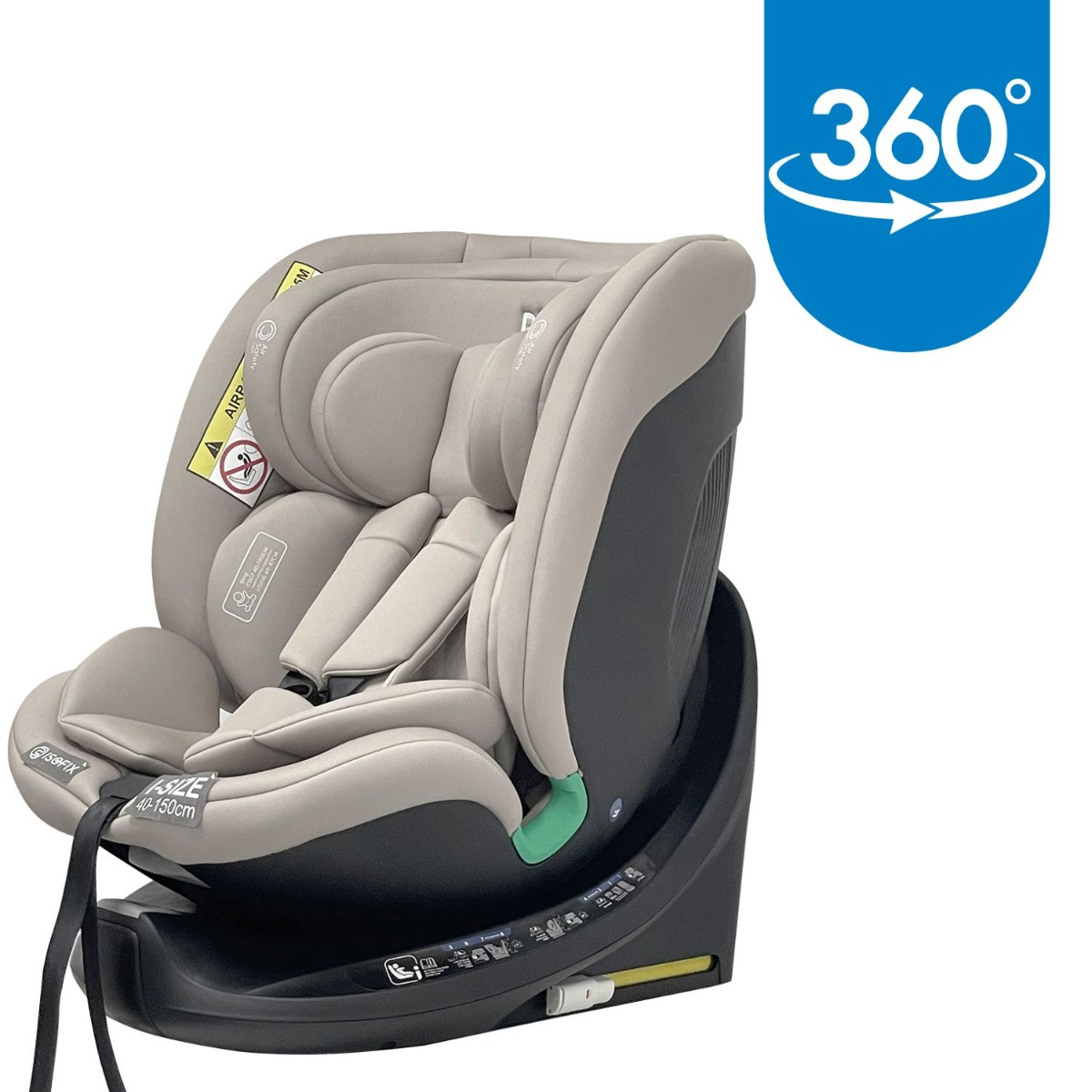 Weekendaanbieding: Ding Mae Taupe 40-150 cm 360° i-Size Autostoel