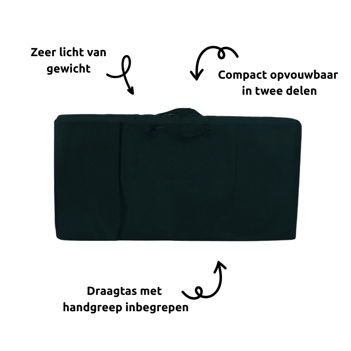 Ding Opvouwbaar Boxmatras in Tas 88 x 88 cm