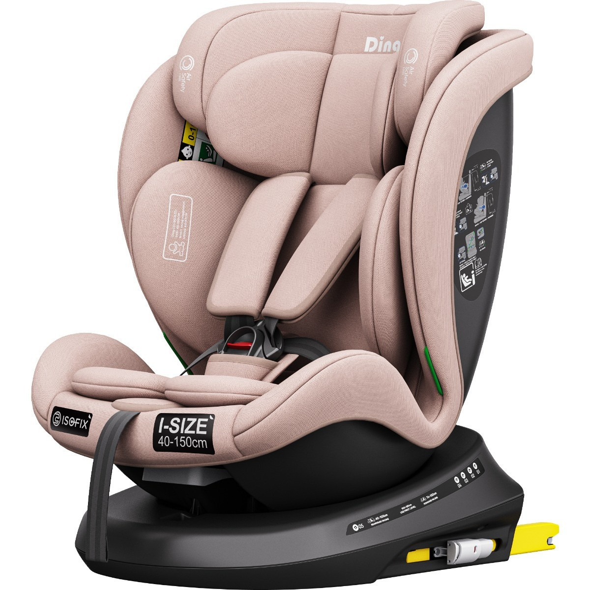Ding Aiden Pink 40-150 cm 360° i-Size Autostoel - Set van 2