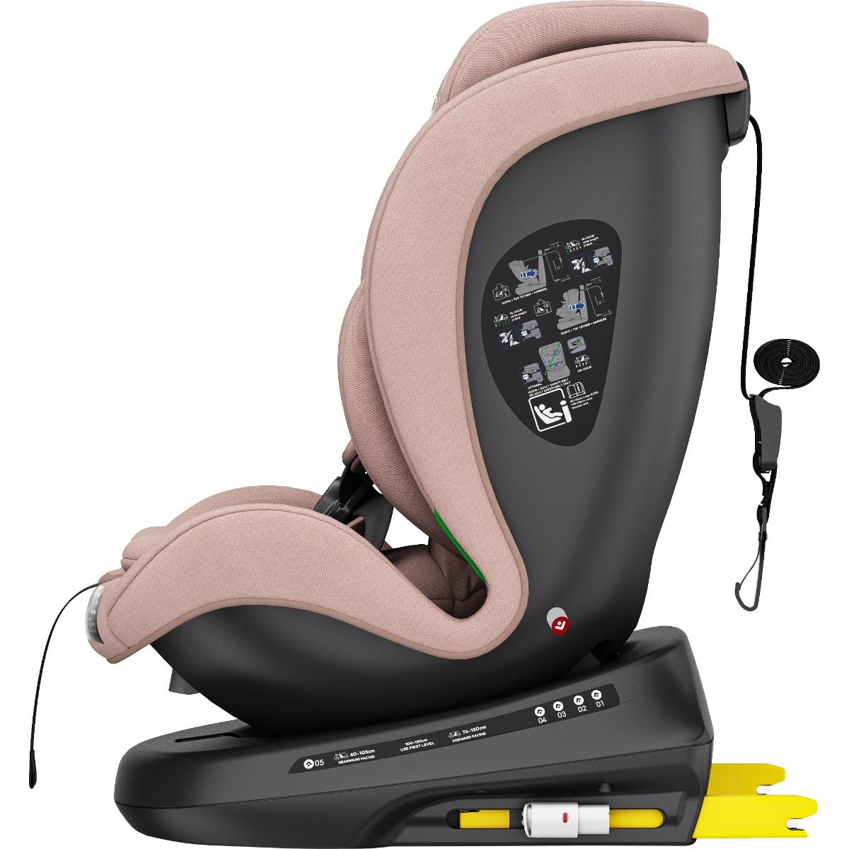 Ding Aiden Pink 40-150 cm 360° i-Size Autostoel - Set van 2